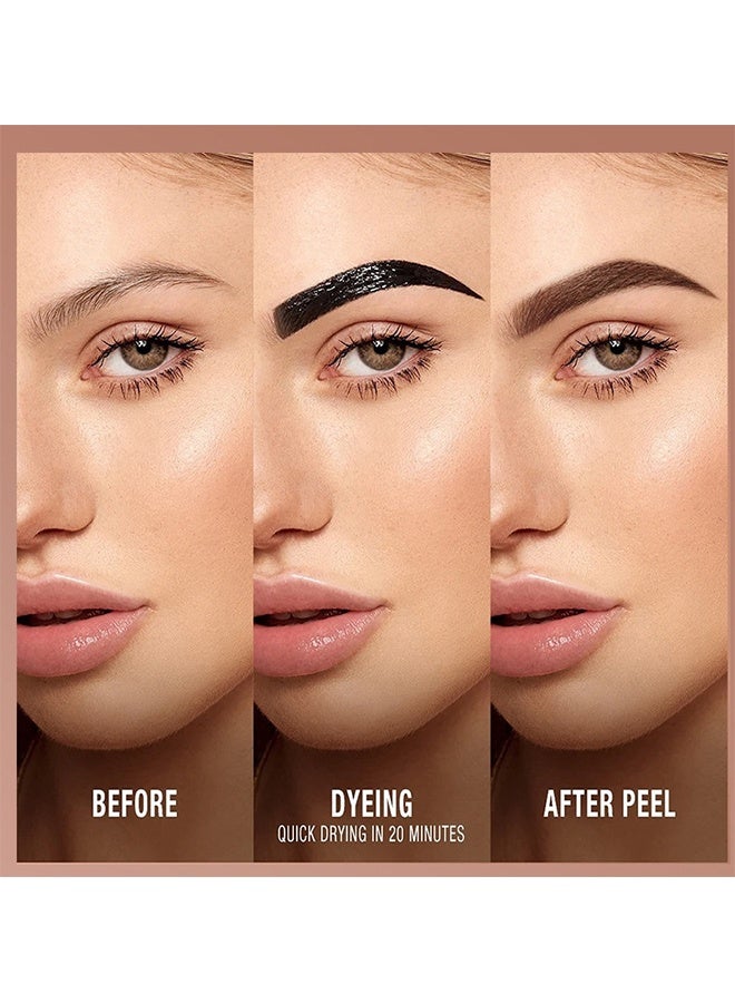PAGE VINE Peel-Off Brow Gel, Tattoo Brow, Tattoo Peel Off Eyebrow Gel Tint, Semi Permanent Tattoo Brow Peel Off Tint Gel, Easy Peel Off Tin, Last Up to 5 Days, Waterproof and Sweat Resistant (#02) - Image 4
