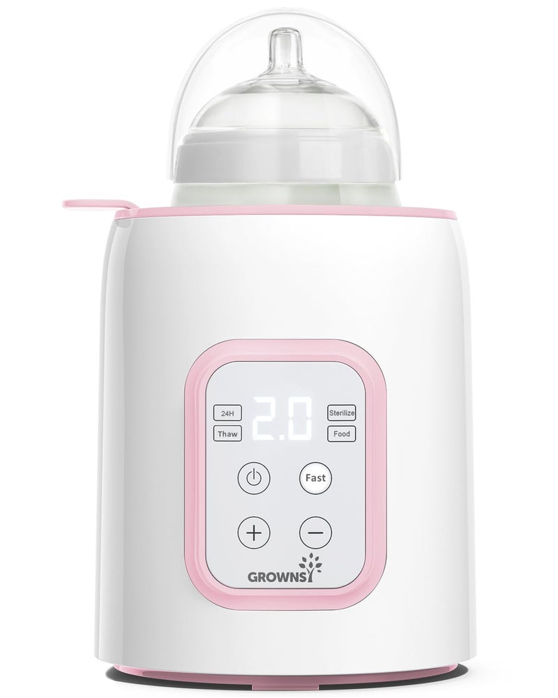 GROWNSY GROWNSY Bottle Warmer Fast Baby Bottle Warmer for All Bottles Milk Warmer for Breastmilk or Formula Smart Temperature Control and Automatic ShutOff Pink 