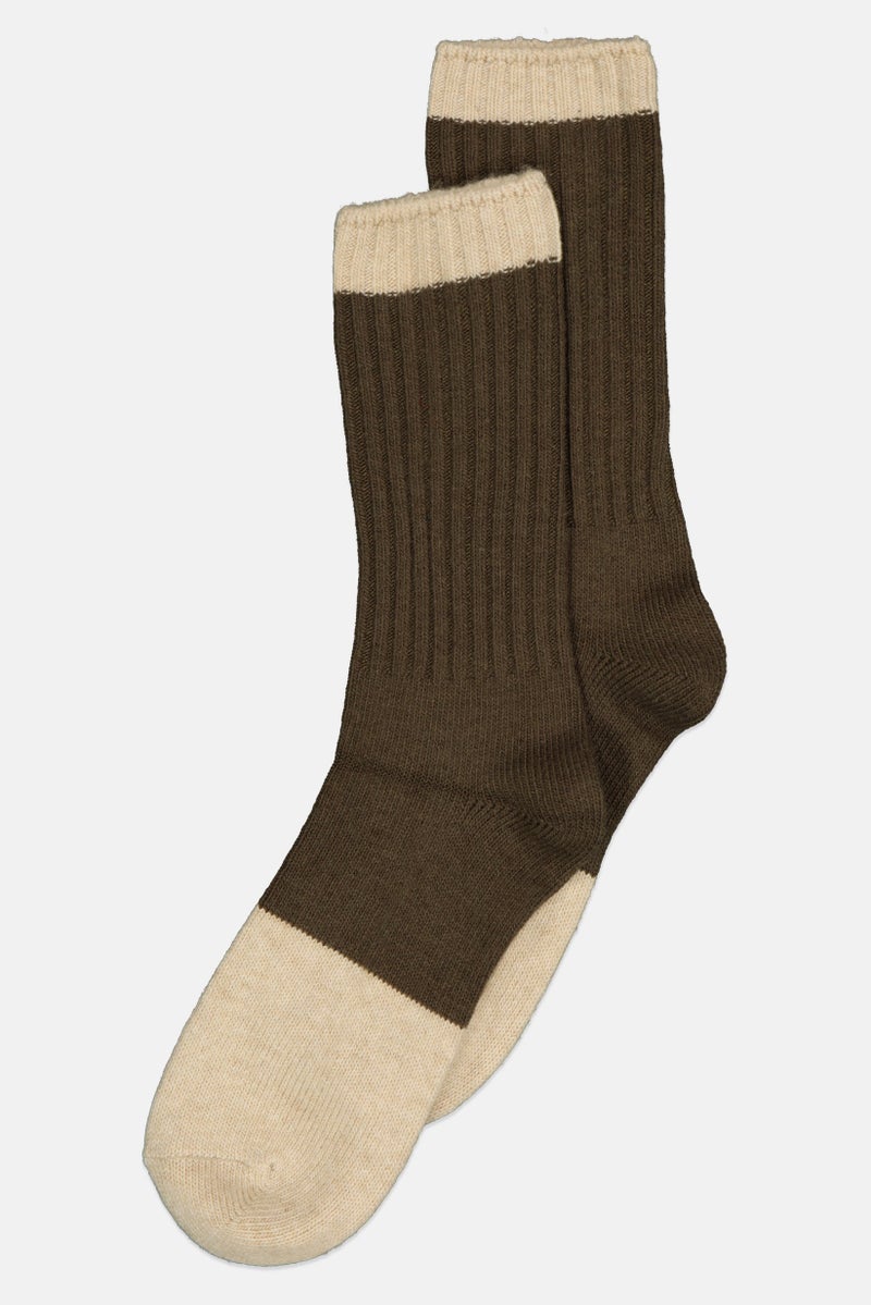 Celio Men 1 Pair Rib Knit High Socks, Olive