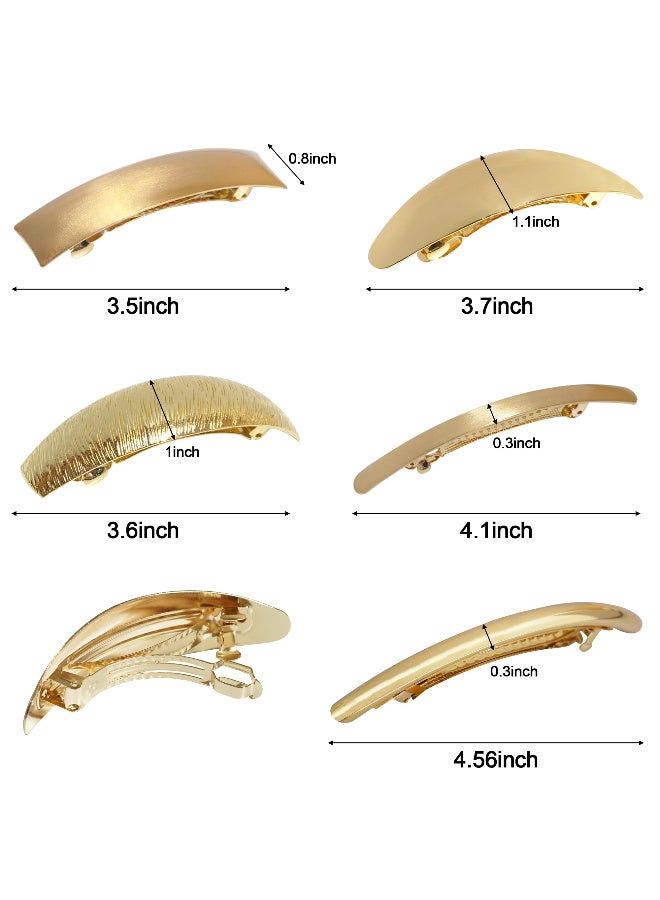 Maykawe Pack of 5 Women Hair Clips Metal Hair Pins Simple Retro Large Hair Barrettes French Clip Barrettes For Women Lady(Gold)  - Image 2