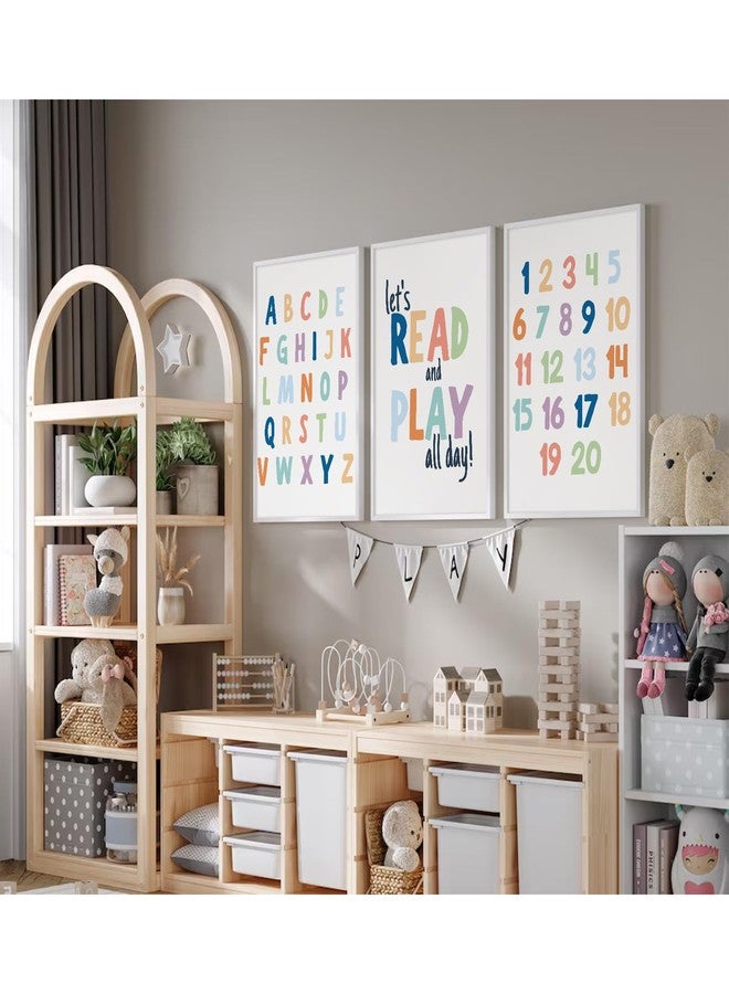 Pennclys Kids Playroom Wall Art Decor Alphabet Poster Play Room Canvas Wall Decor ABC Nursery Wall Art 123 Toddler Poster Let's Read for Boy Girl Room 16x24 Inch Unframed Set of 3 - Image 5