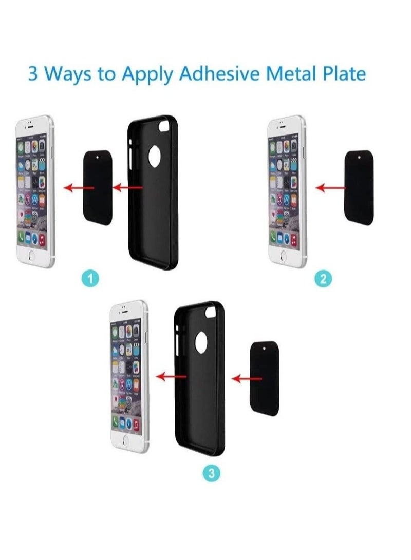 Captaintech Metal Plate Disk for Magnetic Mobile Cell Car Phone Holder Universal Magnet Car Stand Mount Iron Sheet Sticker 10Pcs (Rectangular) - Image 2