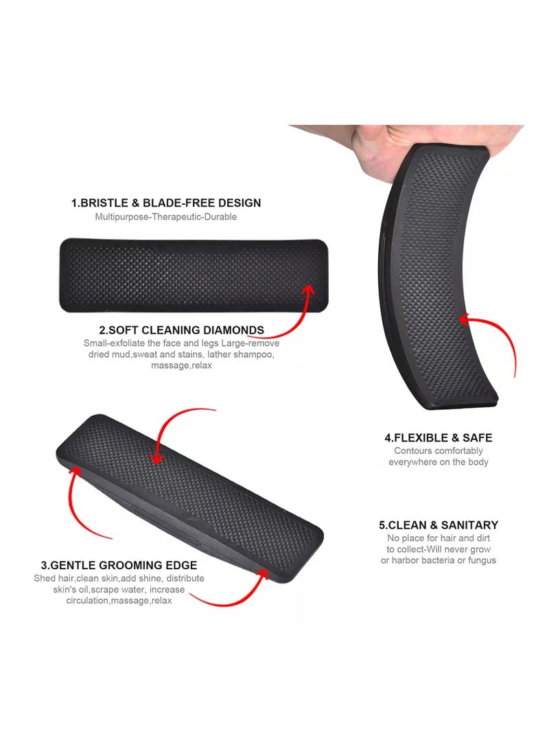 6-in-1 Multi-Functional Horse Hair Grooming Brush - Shedding, Massage, and Beauty Tool for Pets (Black) - Effective Hair Removal and Grooming Solution. - Image 5