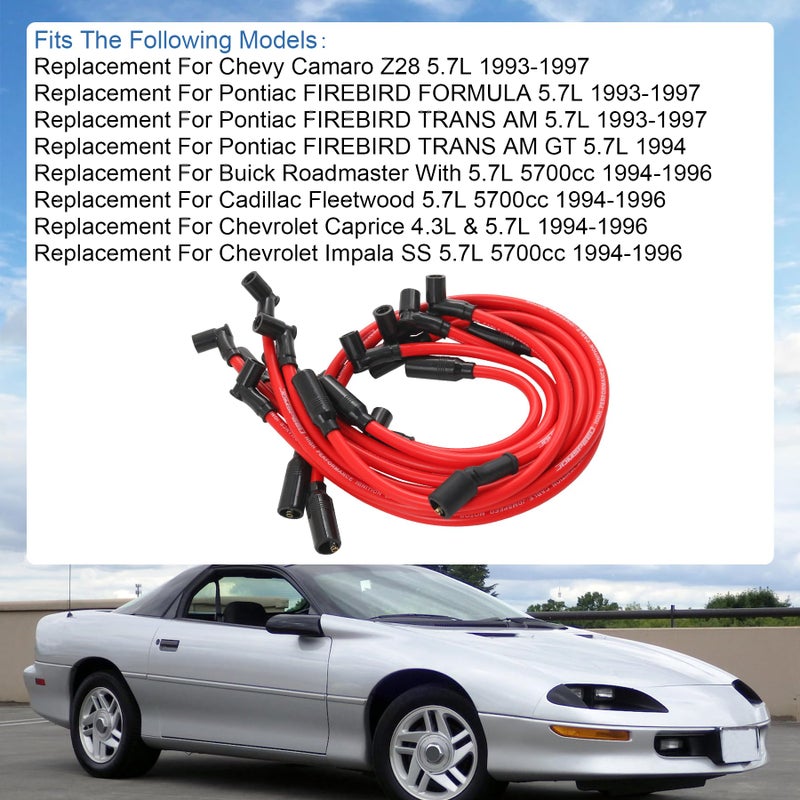 JDMSPEED مجموعة أسلاك شمعات الإشعال الجديدة من JDMSPEED 10.5 مم بديل لشيفروليه GM LT1 LT4 5.7L 4.3L 1992-1997 - Image 2