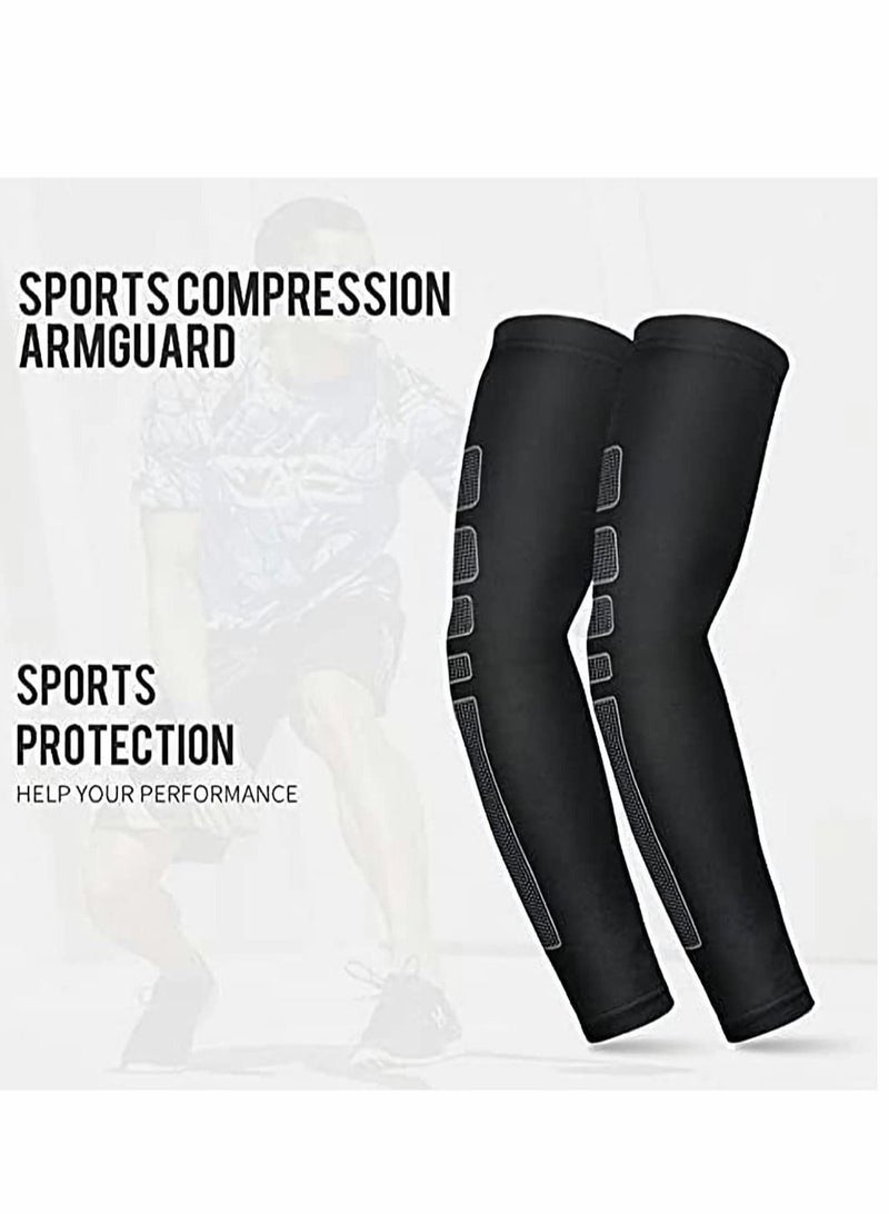 Excefore Compression Arm Sleeves Basketball Arm Guard Sports Guard Apply To Tennis Badminton Riding Taekwondo Breathable Long Guard Elbow Wrist Guard Sleeve 1 Pair - Image 5