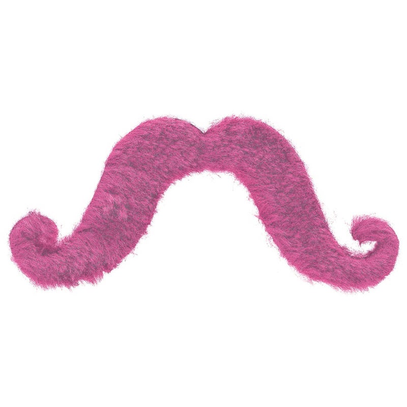 Amscan Party Perfect Team Spirit Handle bar Style Moustache Accessory, Pink, Synthetic Felt, 2" X 5" Costume