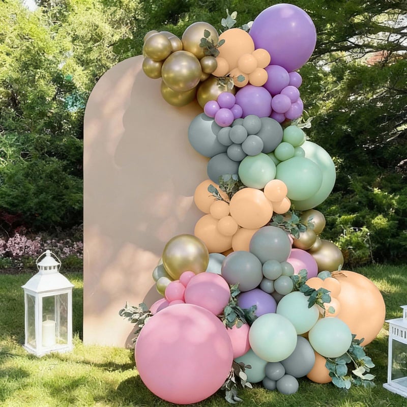 Paeyeq Fairy Balloon Arch Garland Kit, 125pcs Sage Green Pink Purple and Green Gold Spring Balloons for Girl Wonderland Fairy First Birthday Baby Shower Tea Party Wedding Wildflower Party Decorations - Image 3