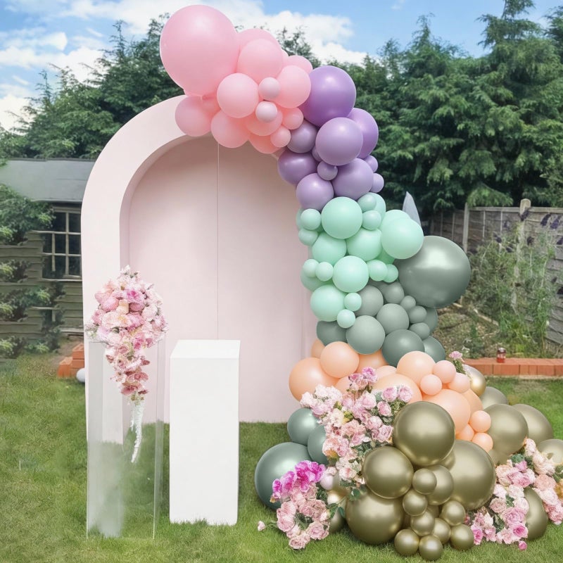 Paeyeq Fairy Balloon Arch Garland Kit, 125pcs Sage Green Pink Purple and Green Gold Spring Balloons for Girl Wonderland Fairy First Birthday Baby Shower Tea Party Wedding Wildflower Party Decorations - Image 4