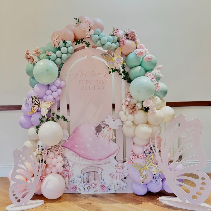 Paeyeq Fairy Balloon Arch Garland Kit, 125pcs Sage Green Pink Purple and Green Gold Spring Balloons for Girl Wonderland Fairy First Birthday Baby Shower Tea Party Wedding Wildflower Party Decorations - Image 5
