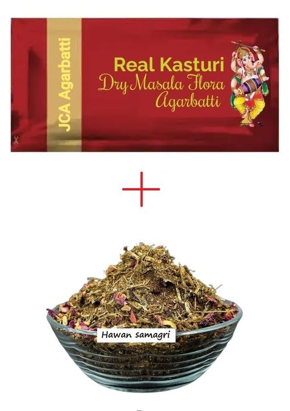 JCA JCA Real Kasturi Fragnance AgarbattiIncense Stick with Hawan Samgri Pouch for Special Pooja Festivals Occasions 360 Sticks 100 Gram Approx  - Image 2
