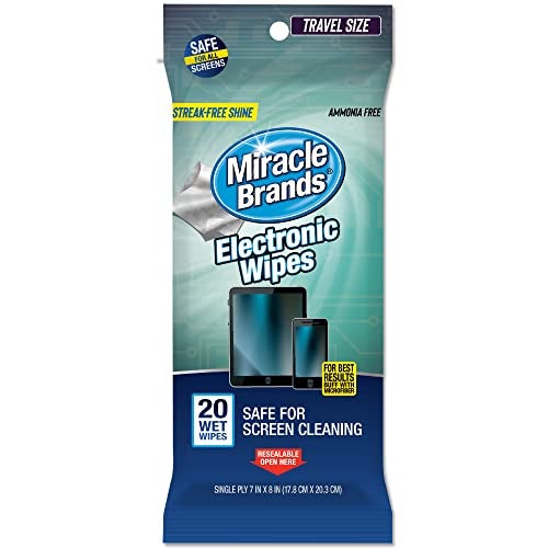 Miracle Brands MiracleWipes for Electronics Cleaning - Screen Wipes Designed for TV, Phones, Monitors and More - 20 Count - Image 1