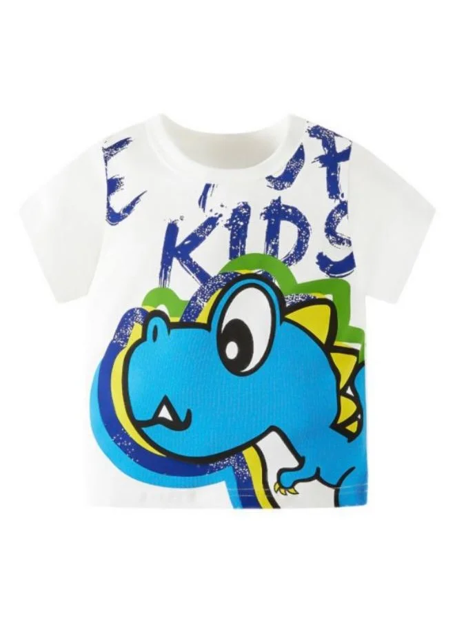 YUNIQEE White Printed Short Sleeve Crew Neck T-Shirt