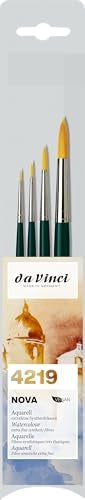 da Vinci Watercolor Series 4219 Nova Paint Brush Set, Synthetic, Multiple Sizes, 4 Brushes (Series 1570) - Image 1