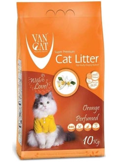 VAN CAT 10 Kg Orange Perfumed White Bentonite Clumping Cat Litter  - Image 2