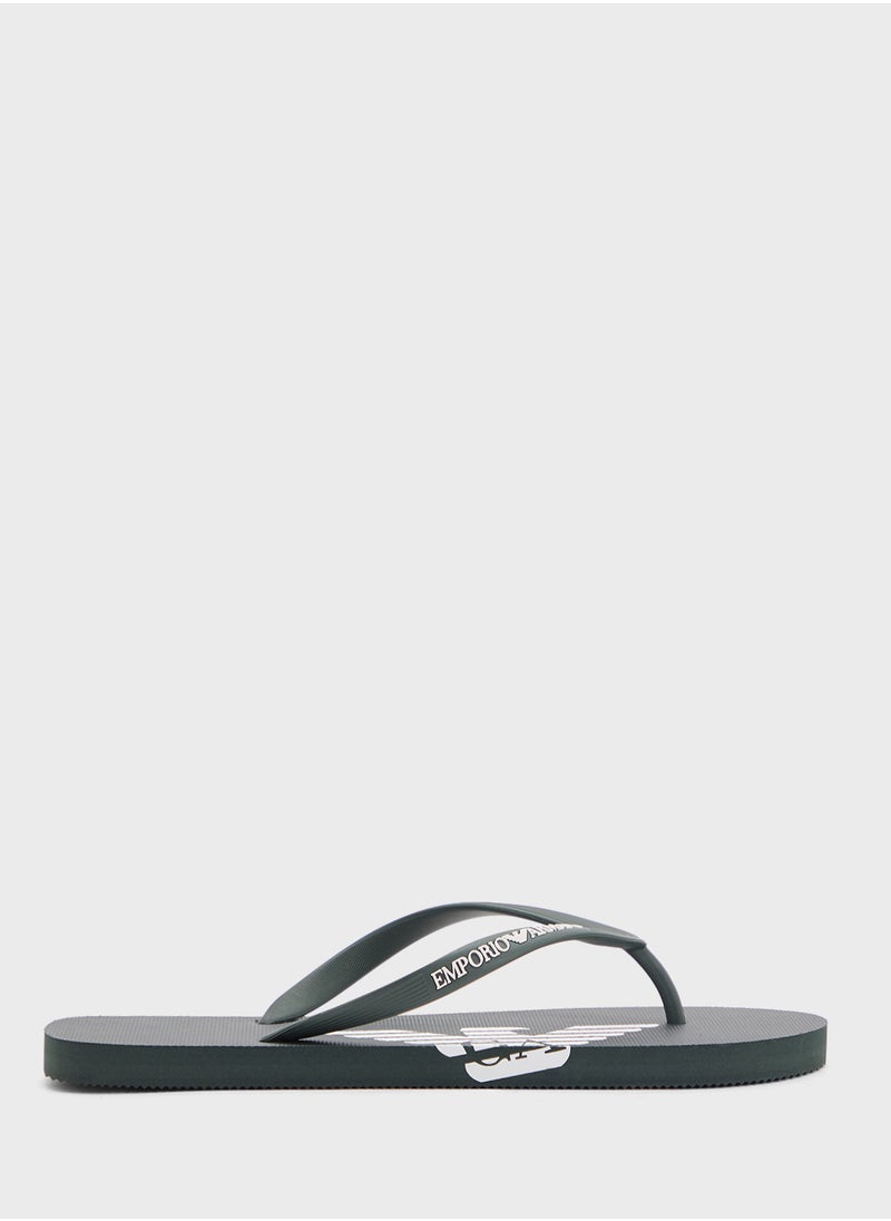 EMPORIO ARMANI - Logo Beach Flip Flops - Image 1