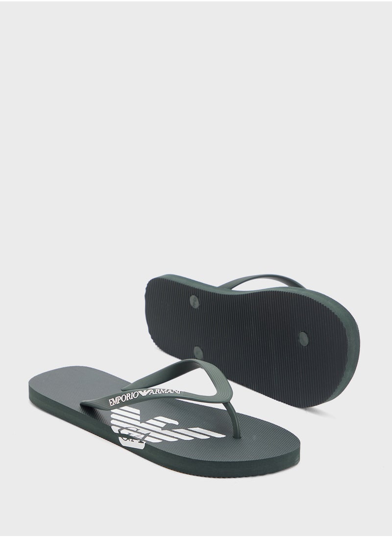 EMPORIO ARMANI - Logo Beach Flip Flops - Image 1