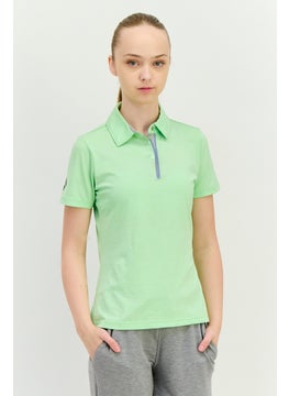 SKECHERS Women Sportswear Fit Short Sleeve Outdoor Polo Shirt, Light Green  - Image 1