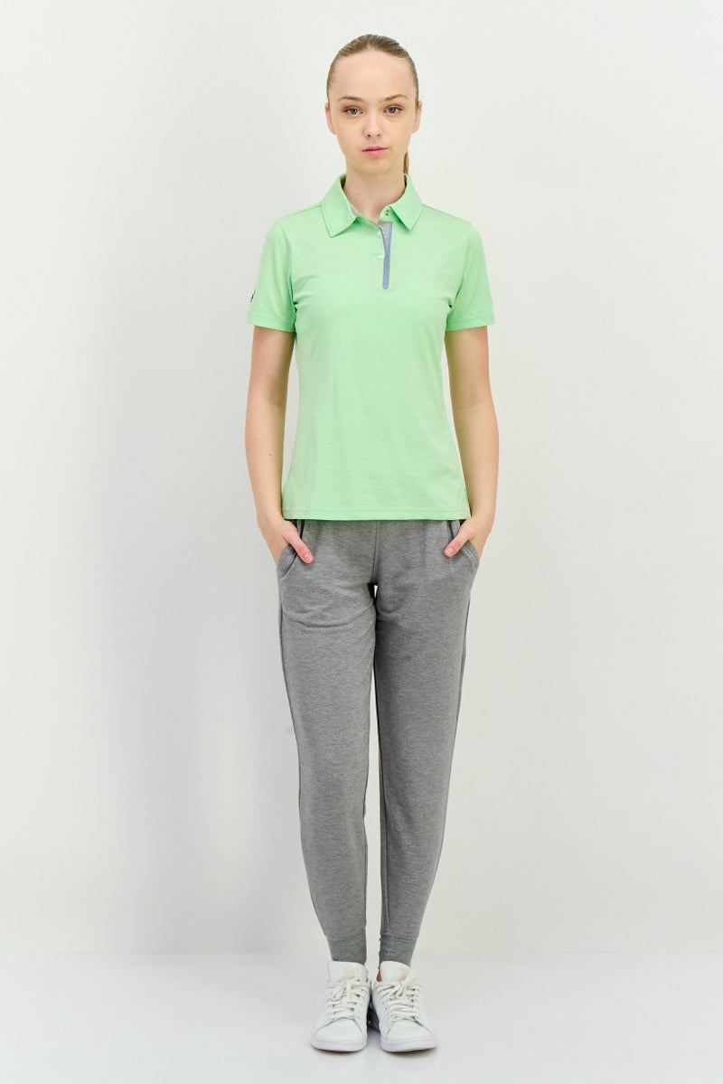 SKECHERS Women Sportswear Fit Short Sleeve Outdoor Polo Shirt, Light Green - Image 4