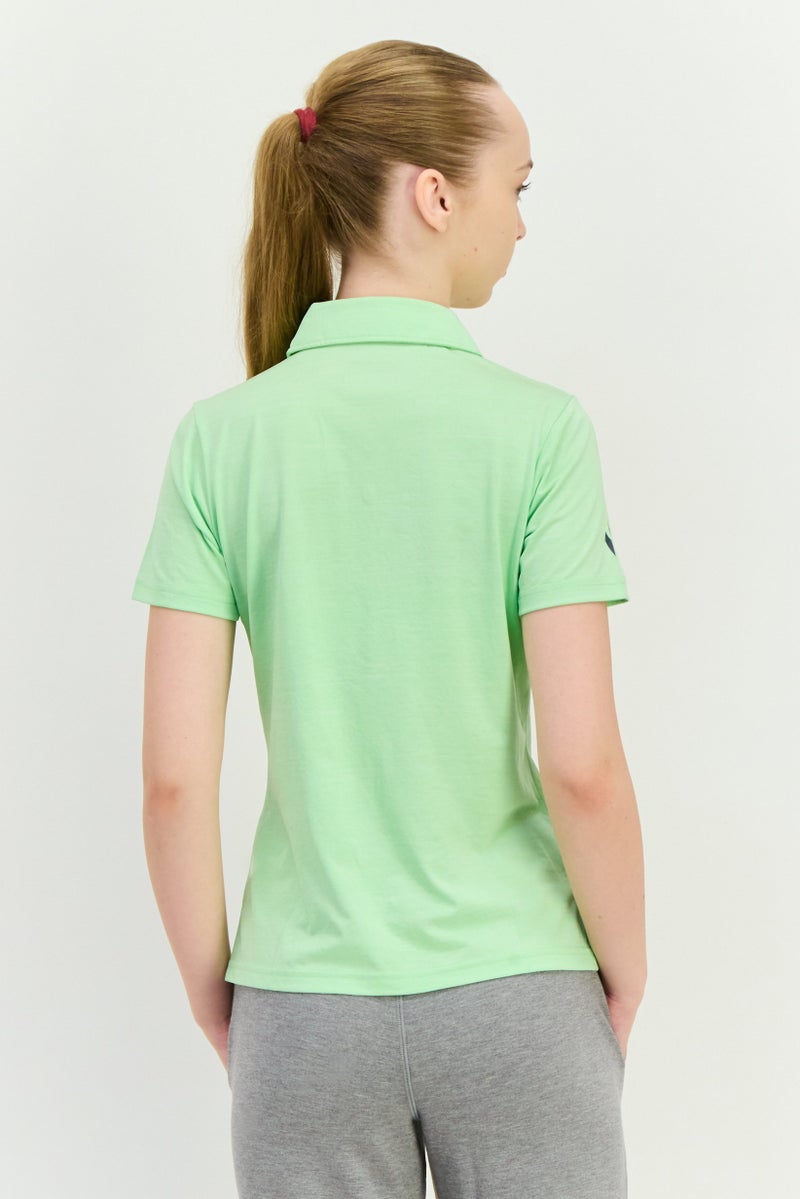 SKECHERS Women Sportswear Fit Short Sleeve Outdoor Polo Shirt, Light Green - Image 3