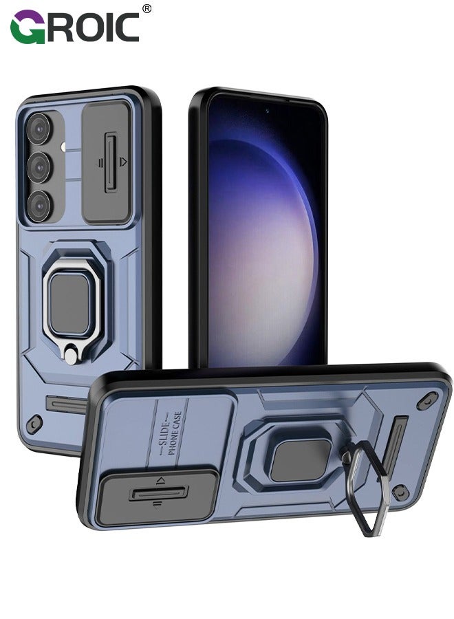 GROIC For Samsung Galaxy S24 Plus 6.6 Inch Case with Build in Kickstand and Slide Camera Protective Cover, 360° Rotating Ring Kickstand Protective Case for Galaxy S24 Plus 6.6 Inch Case - Image 1