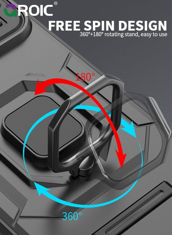 GROIC For Samsung Galaxy S24 Plus 6.6 Inch Case with Build in Kickstand and Slide Camera Protective Cover, 360° Rotating Ring Kickstand Protective Case for Galaxy S24 Plus 6.6 Inch Case - Image 4