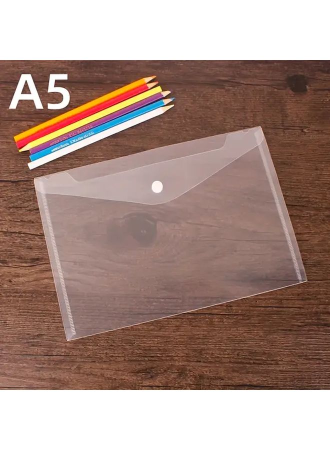 10 Pcs Thickened Waterproof A5 PP File Bags Transparent Classic Office School - Image 1