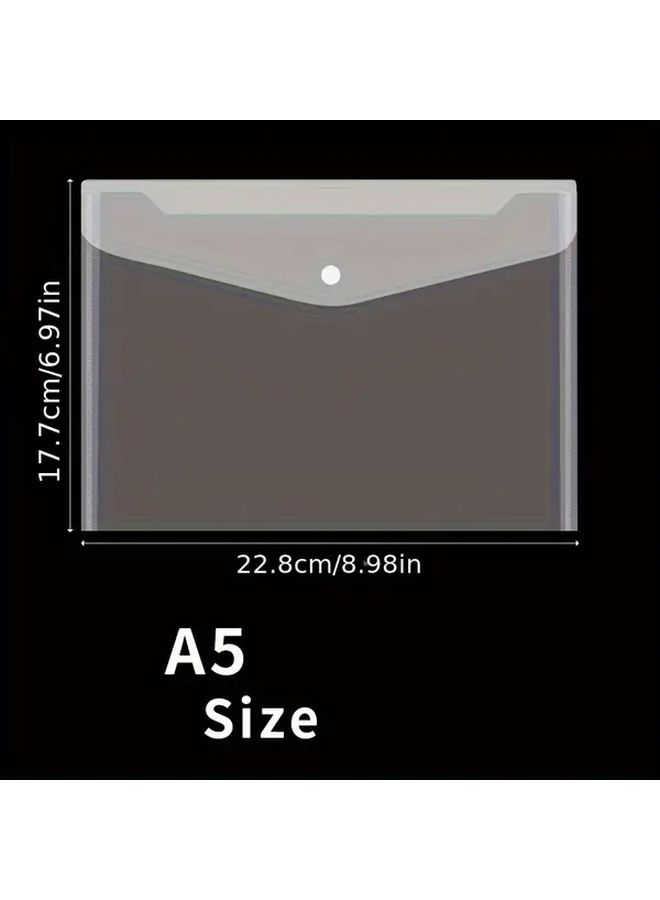 10 Pcs Thickened Waterproof A5 PP File Bags Transparent Classic Office School - Image 2