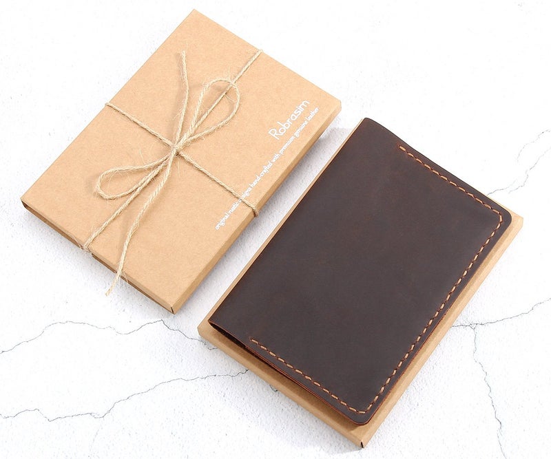 Robrasim Leather Journal Cover for Field Notes, Notebook Cover for Moleskine Cahier, Handmade Vintage Leather Cover for 3.5" x 5.5" Notebooks, Coffee - Image 2