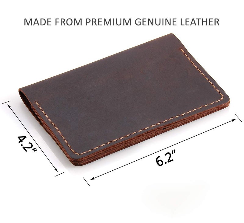 Robrasim Leather Journal Cover for Field Notes, Notebook Cover for Moleskine Cahier, Handmade Vintage Leather Cover for 3.5" x 5.5" Notebooks, Coffee - Image 3
