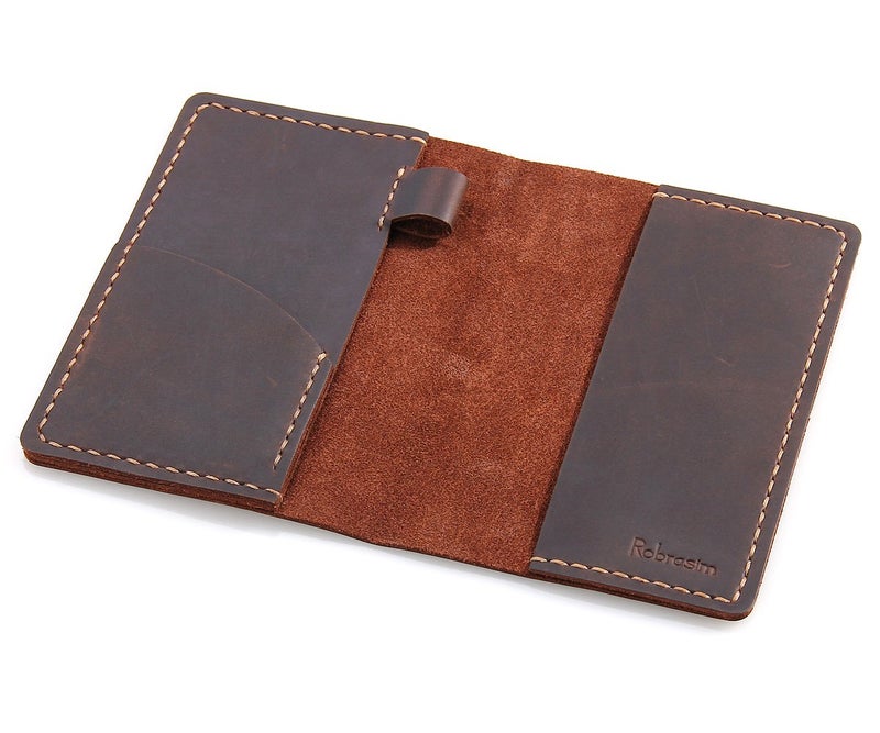 Robrasim Leather Journal Cover for Field Notes, Notebook Cover for Moleskine Cahier, Handmade Vintage Leather Cover for 3.5" x 5.5" Notebooks, Coffee - Image 5