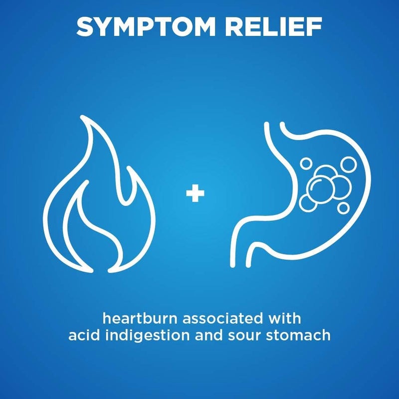 CARE Dual Action Complete Chewable Acid Reducer Plus Antacid Tablets Berry Flavor Heartburn Medicine Acid Indigestion Relief 50 Count Pack of 2 - Image 2
