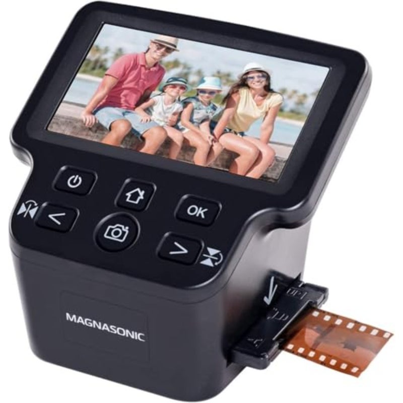 All-in-One 24MP Film Scanner for 35mm/126/110/Super 8 film 135/126/110 slides, large 5 display, HDMI output, built-in memory, black, high-resolution digital conversion - Image 1