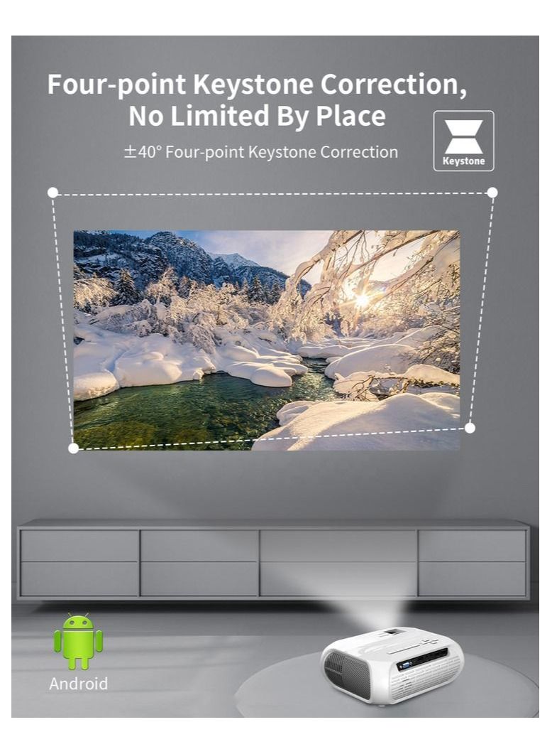 T9 5000Lumens 200ANSI Full HD 1080P Android9.0 1+8G WIFI BT Home Short Throw Movie Outdoor Projector  - Image 5