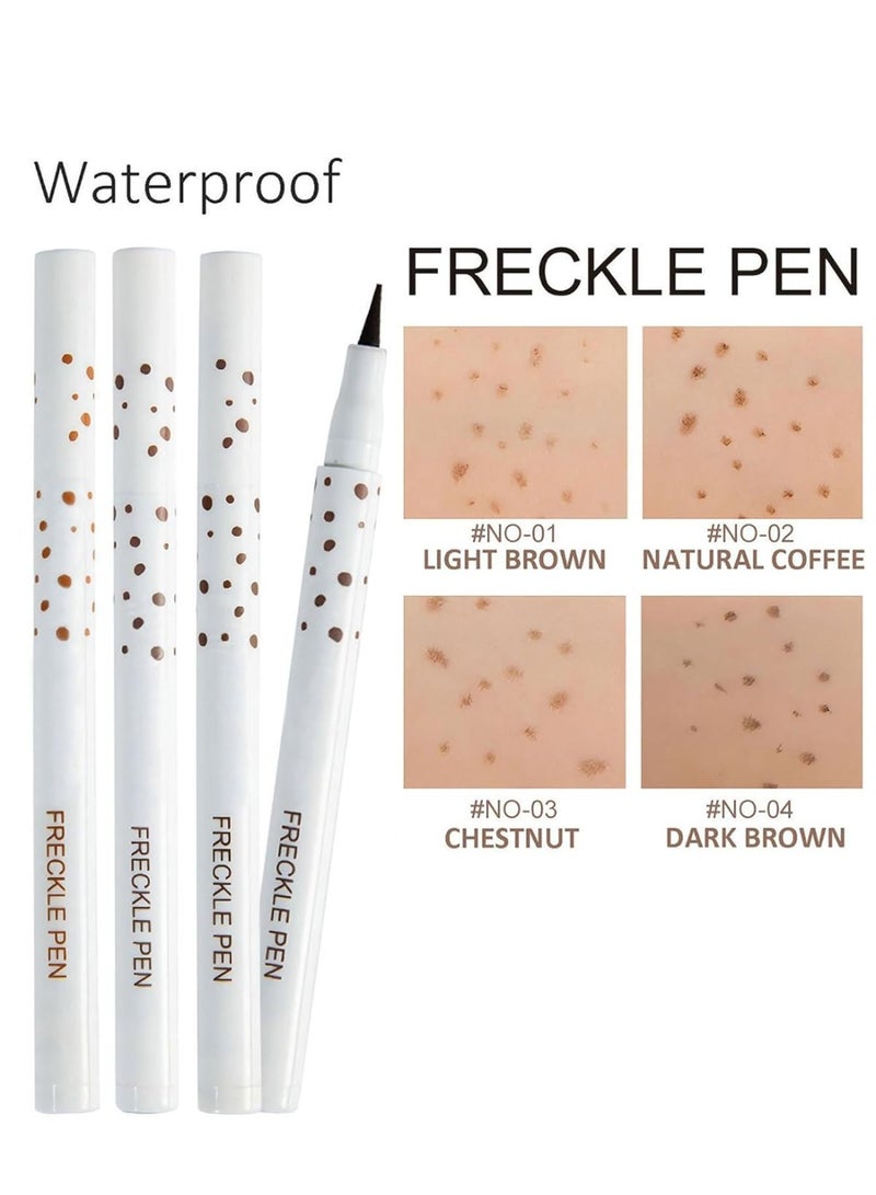 Sumeitang Freckle Pen, 4 Colors Kit - Natural Lifelike Faux Freckle Makeup Pen, Waterproof Long Lasting, Create Sunkissed Skin(4Pack) - Image 2