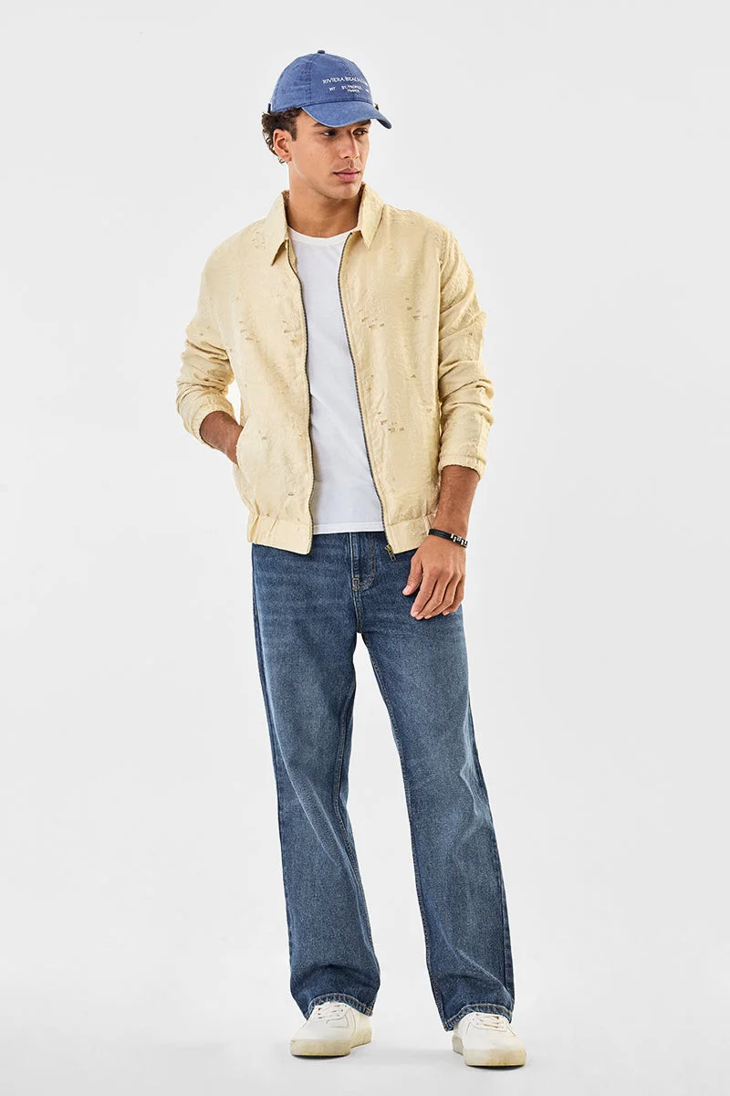 SNITCH Regular Fit Jacquard Zipper Jacket