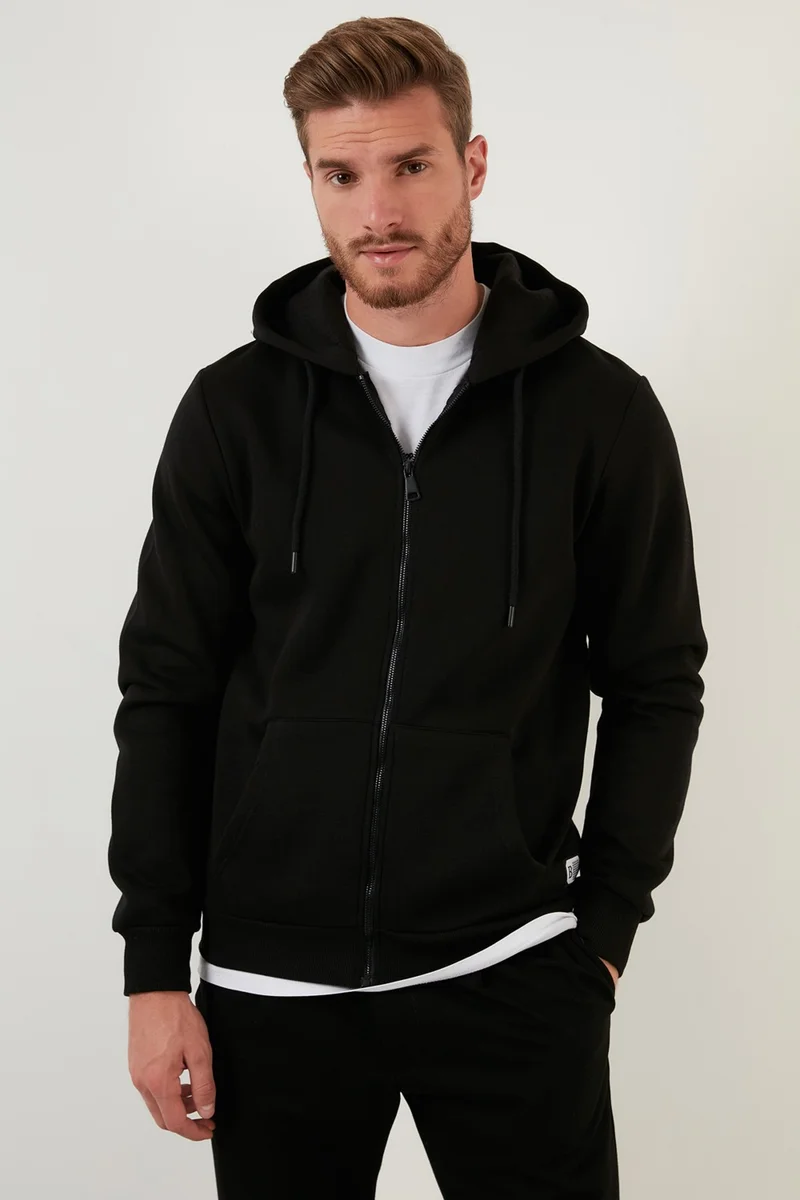 Buratti Slim Fit Hooded Zippered Soft Lined Winter Sweat Men's Sweat 5905340