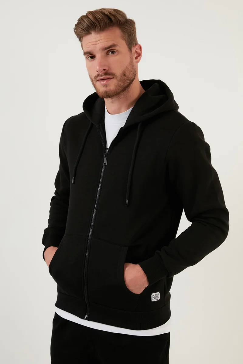 Buratti Slim Fit Hooded Zippered Soft Lined Winter Sweat Men's Sweat 5905340
