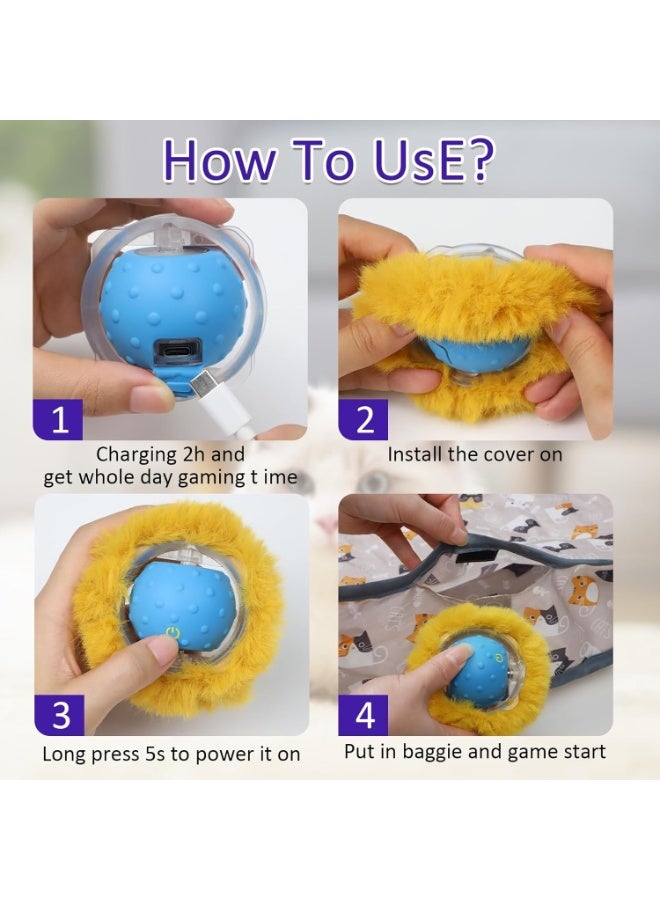 M.A&F's Interactive Fast Swinging Ball for Cats, Moving Toy in Bag - Image 3
