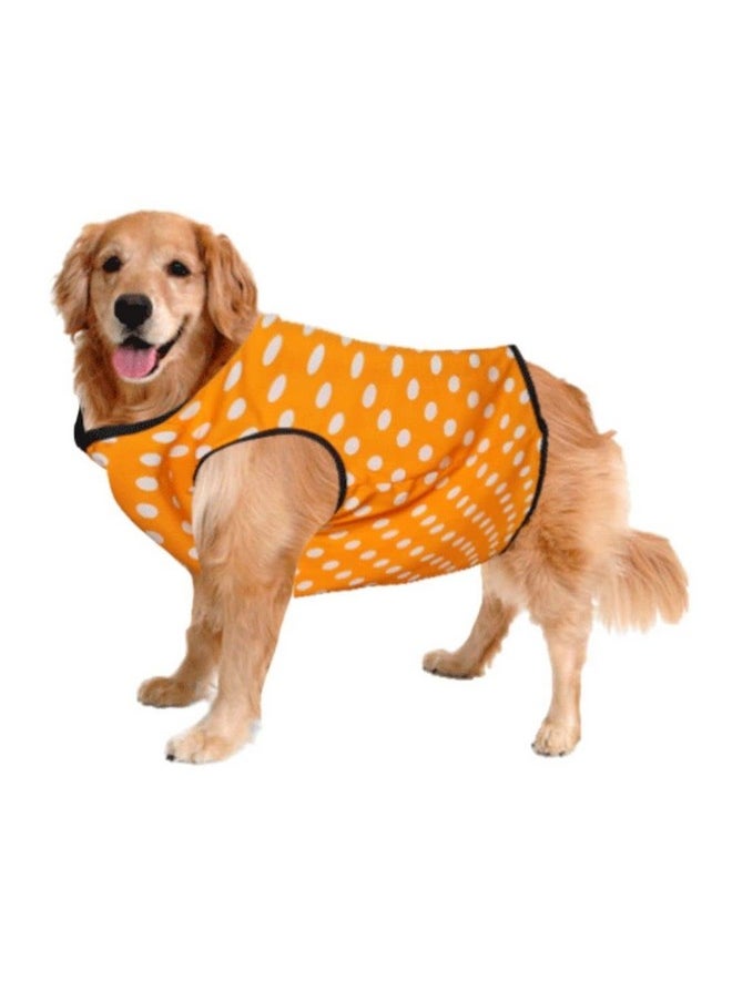 Sage Square Funky Soft Material Dog T-Shirt | Cool/Funky Print Pet | Soft Light Weight | Comfortable & Breathable Dog Clothing | Trendy Vest Outfit (Large - 22 Inch) (Polka Orange)  - Image 1