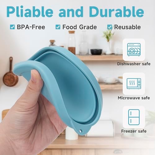 VIOTIIN 2 Cup 4 Cup Silicone Replacement Lids Storage Cover for Anchor Hocking Glass Bowls (Container not Included) 4 Pack Microwave, Dishwasher and Freezer Safe - Image 4