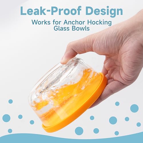 VIOTIIN 2 Cup 4 Cup Silicone Replacement Lids Storage Cover for Anchor Hocking Glass Bowls (Container not Included) 4 Pack Microwave, Dishwasher and Freezer Safe - Image 3
