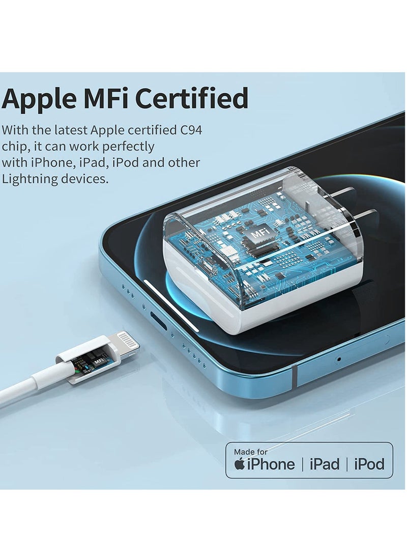iPhone 12 13 Fast Charger,Fast iPhone Charger [Apple MFi Certified]Lightning Cable 20W Type C Charger USB C Fasting Charging Plug Adapter Compatible with iPhone13/13 Pro Max/12/12 Pro/11/XS/XR/X,iPad