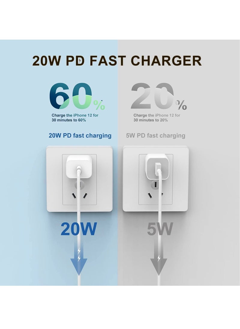iPhone 12 13 Fast Charger,Fast iPhone Charger [Apple MFi Certified]Lightning Cable 20W Type C Charger USB C Fasting Charging Plug Adapter Compatible with iPhone13/13 Pro Max/12/12 Pro/11/XS/XR/X,iPad