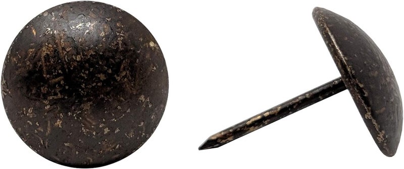 ComfortStyle Premium Upholstery Tacks, Nailhead Decorative Trim for Furniture, 5/8" Diameter, 100 Nails (Dark Antique Brass) - Image 1