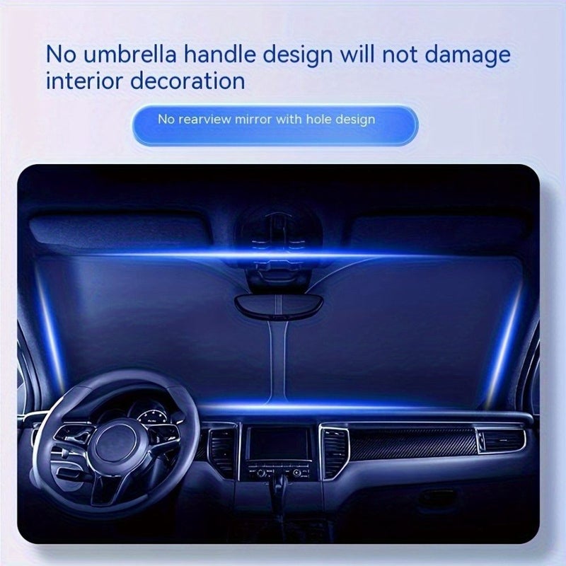 2 Pack Car Sunshade UV Protection Front Rear Windshield Covers Easy To Store Interior Accessories For Sun And UV Shielding - Image 4