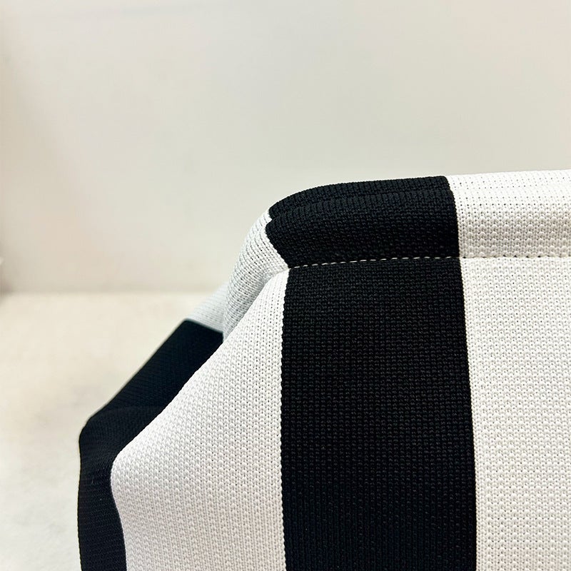 2025 New Knitted Handbag Striped Cloud Large Capacity Daily All-Match Contrast Color Woven Bag - Image 4