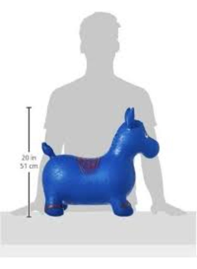 لعبة القفز والارتداد القابلة للنفخ على شكل حصان للأطفال، لون أزرق - Image 4