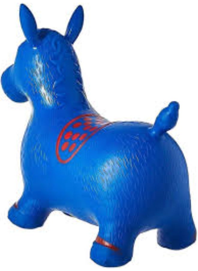 لعبة القفز والارتداد القابلة للنفخ على شكل حصان للأطفال، لون أزرق - Image 2