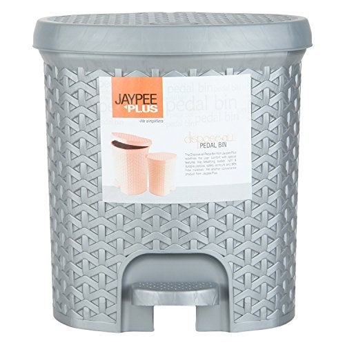 Jaypee Plus Dispose all Dustbin with Removable Plastic Bucket | Garbage Bin Trash Can Pedal Waste Bin |Square Shape Dustbin For Home, Kitchen, Bathroom, Office, 8 Litre, Black - Image 2