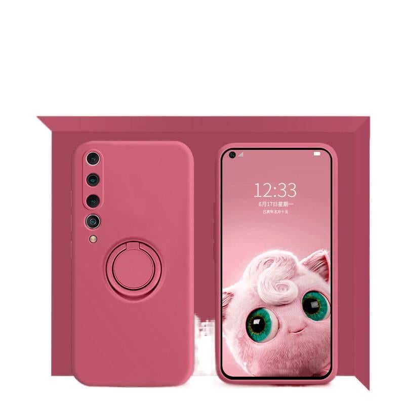 غطاء واقي بسيليكون لـ Xiaomi 15 Pro مع حامل وحماية من السقوط مع مقاوم للصدمات مع مقاومة بصمات الأصابع باللون أحمر بوظيفة حامل من السيليكون باللون الأحمر - Image 1